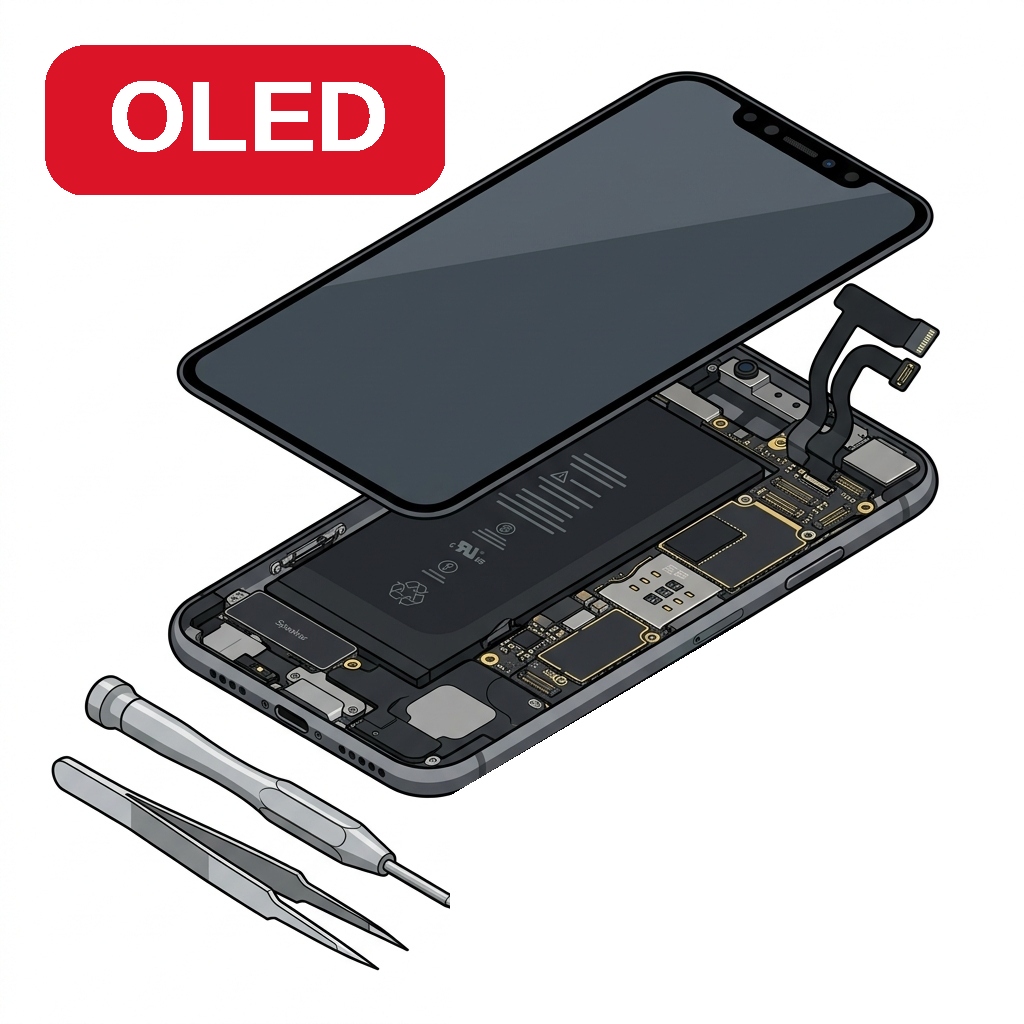 Apple iPhone Display Reparatur Soft OLED Bildschirm Glas Austausch ServiceINN